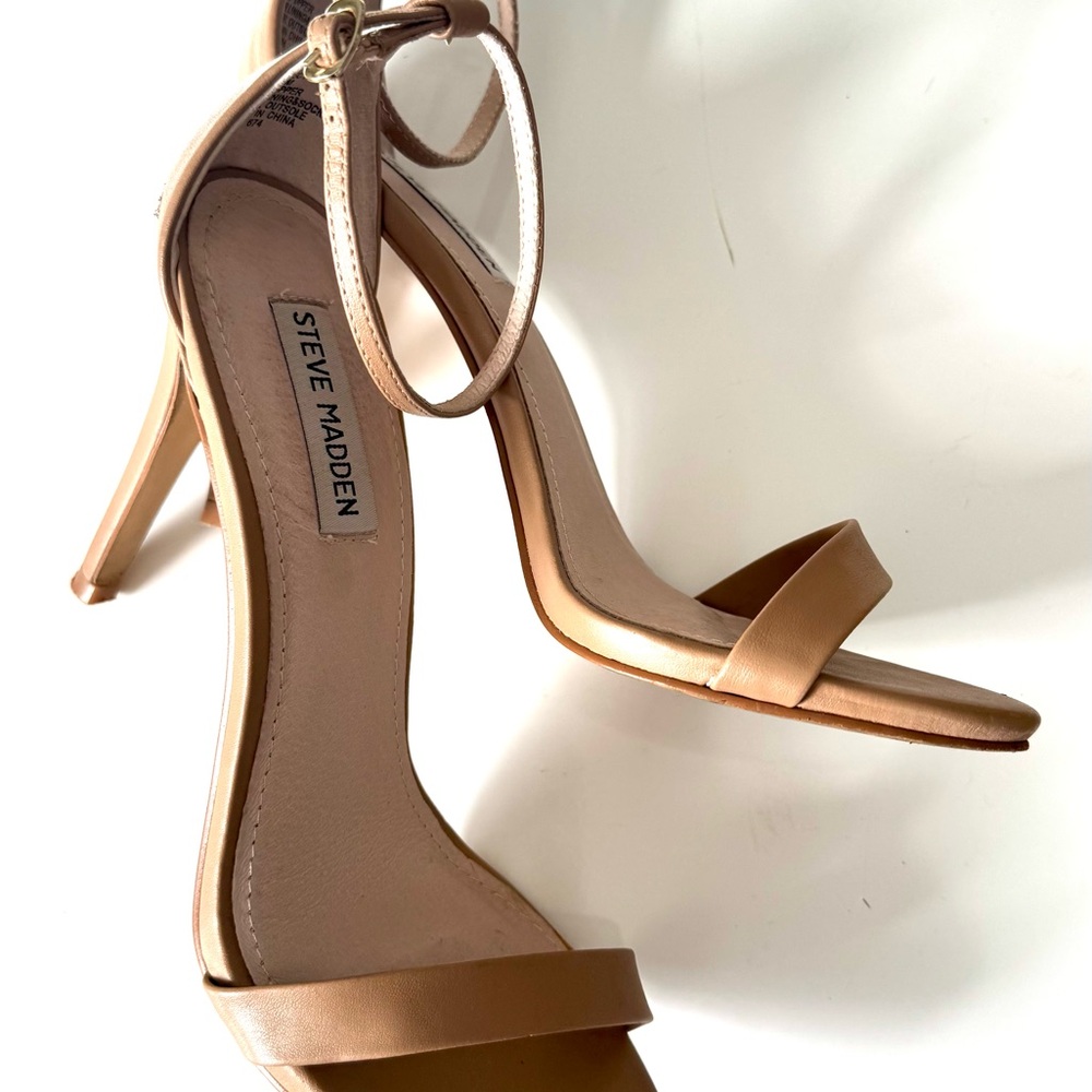Steve Madden Tan Stiletto Heels with Ankle Strap